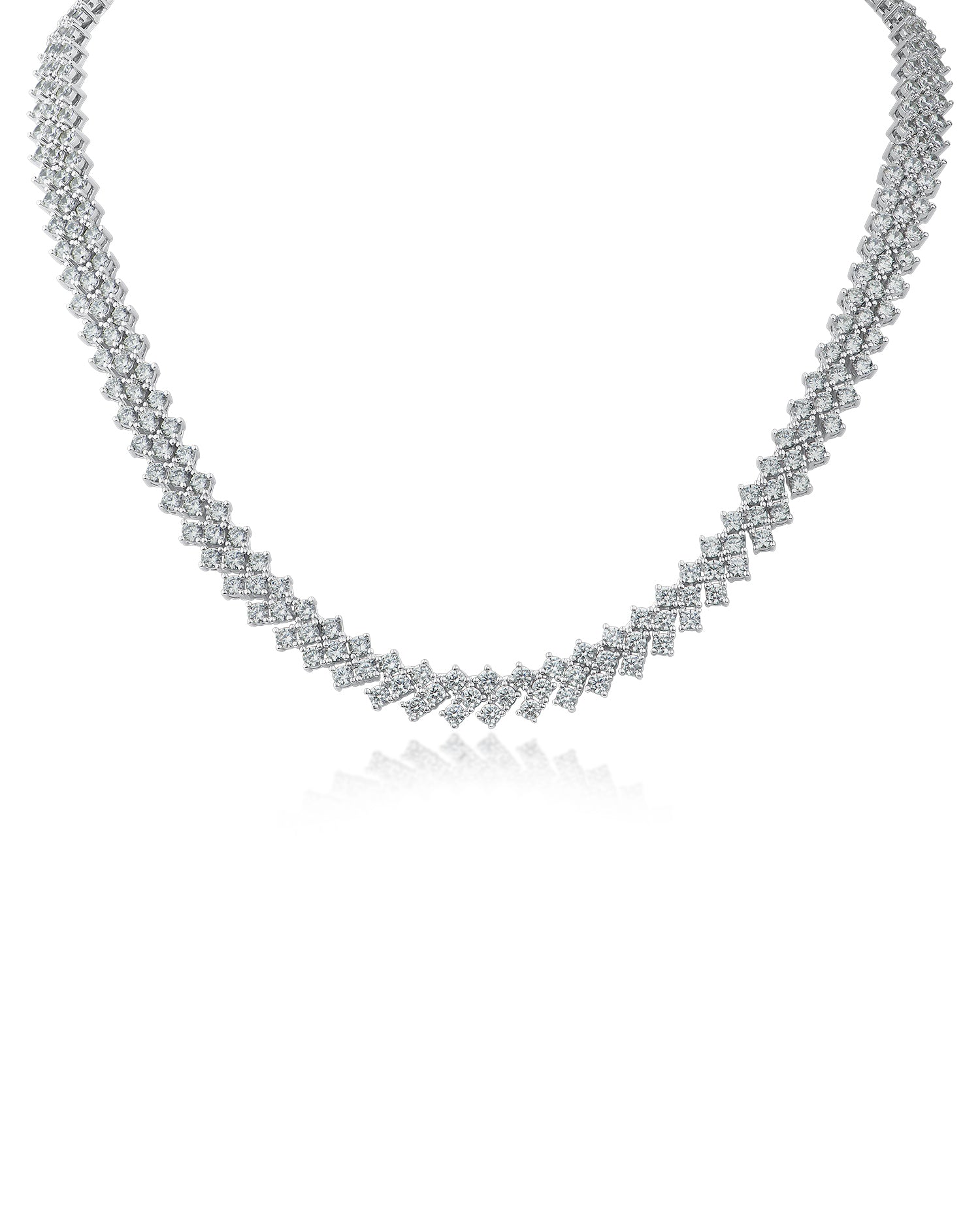 Chevon ネックレス Round CZ Chevron Necklace