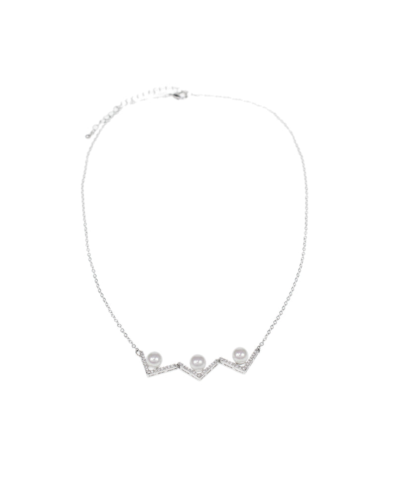 Pave Triple V Pendant Necklace