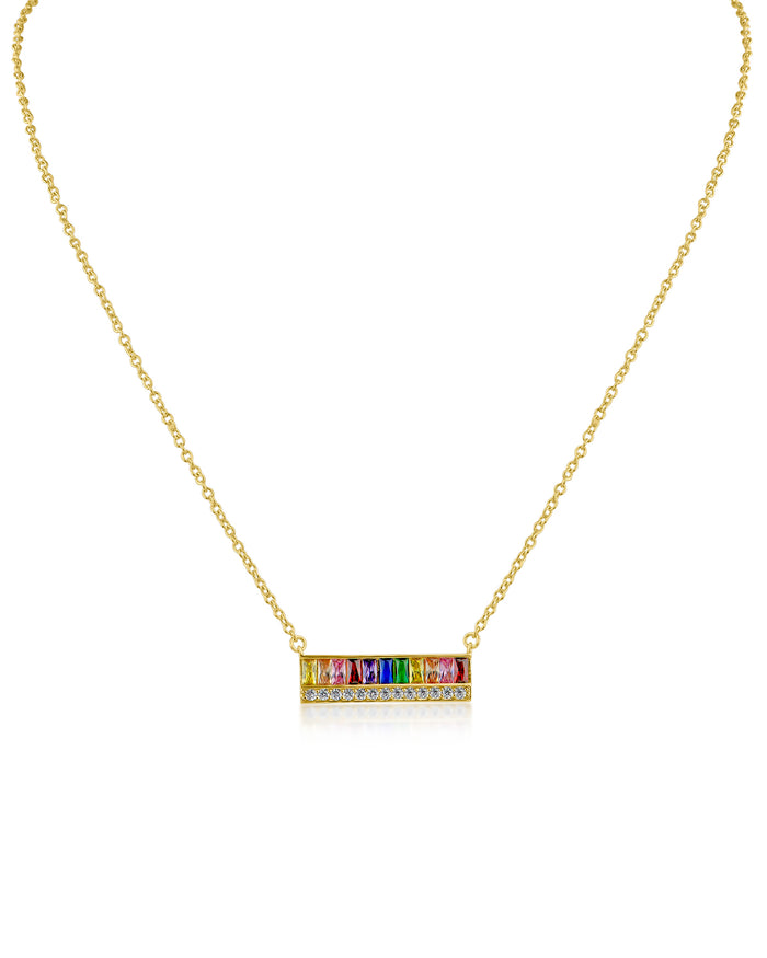 Baguette Rainbow Necklace