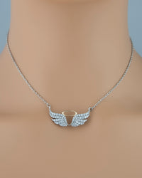 Pave CZ Angel Wings Necklace