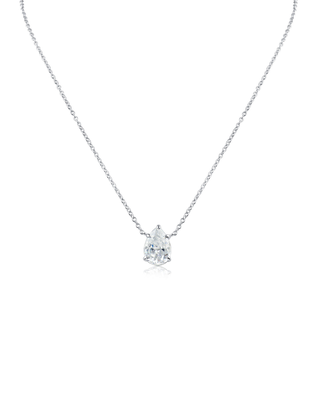Pear Drop Solitaire Necklace
