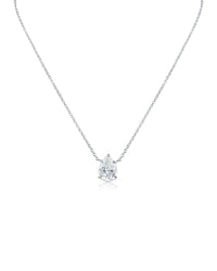 Pear Drop Solitaire Necklace