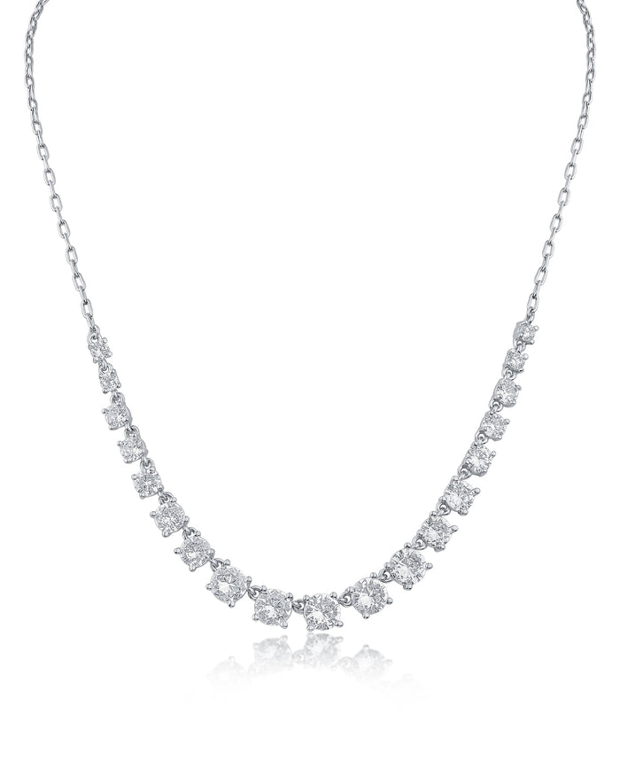 Round Graduated CZ and Chain Necklace