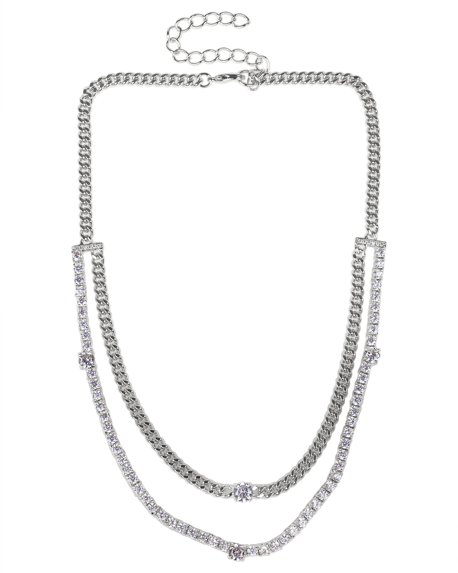 CZ & Chain Layered Necklace