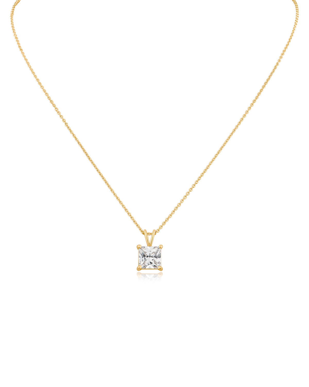 CZ Princess Pendant Necklace