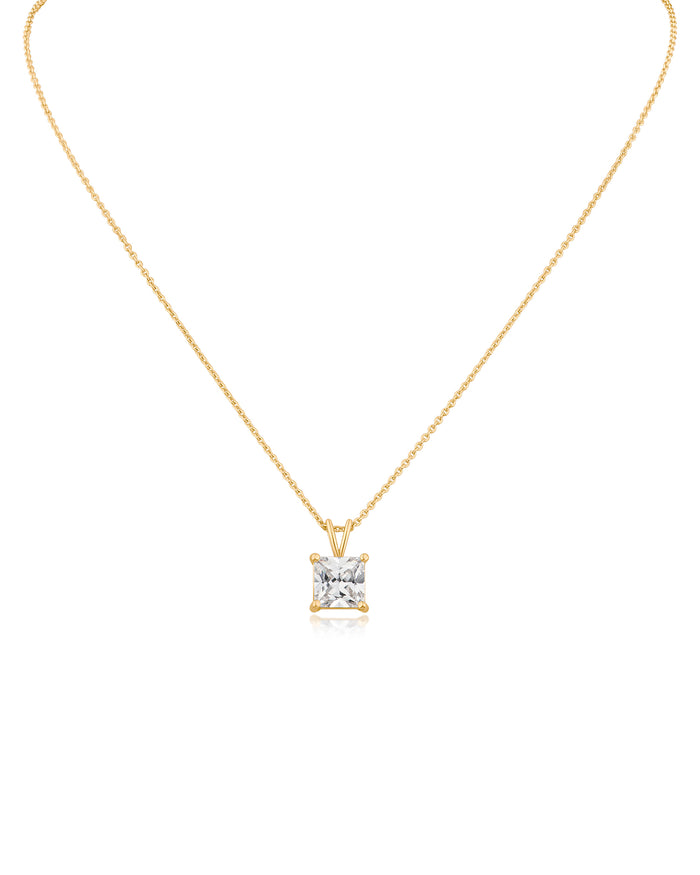 CZ Princess Pendant Necklace