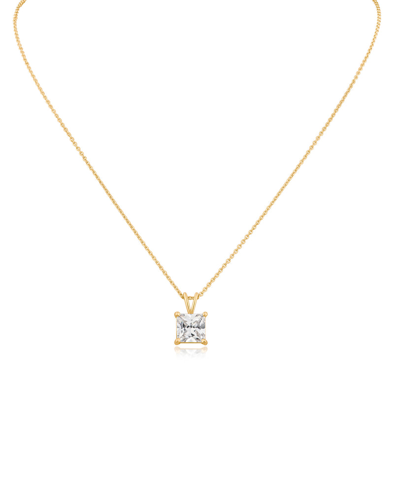 CZ Princess Pendant Necklace
