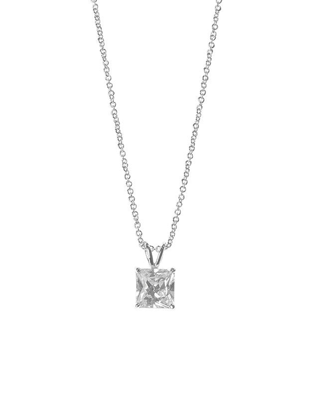 CZ Princess Pendant Necklace