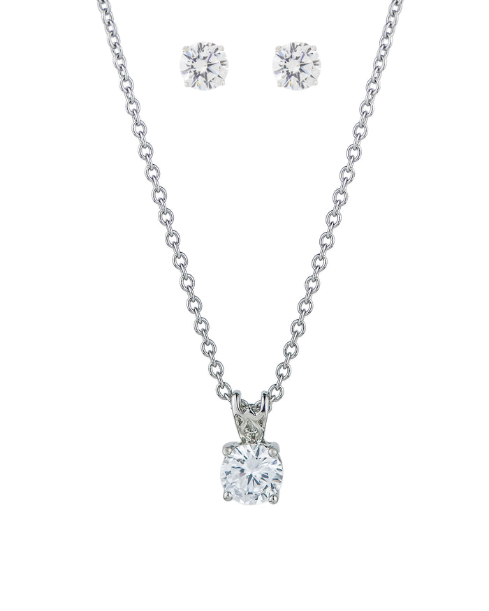 Round CZ Stud and Pendant Gift Box