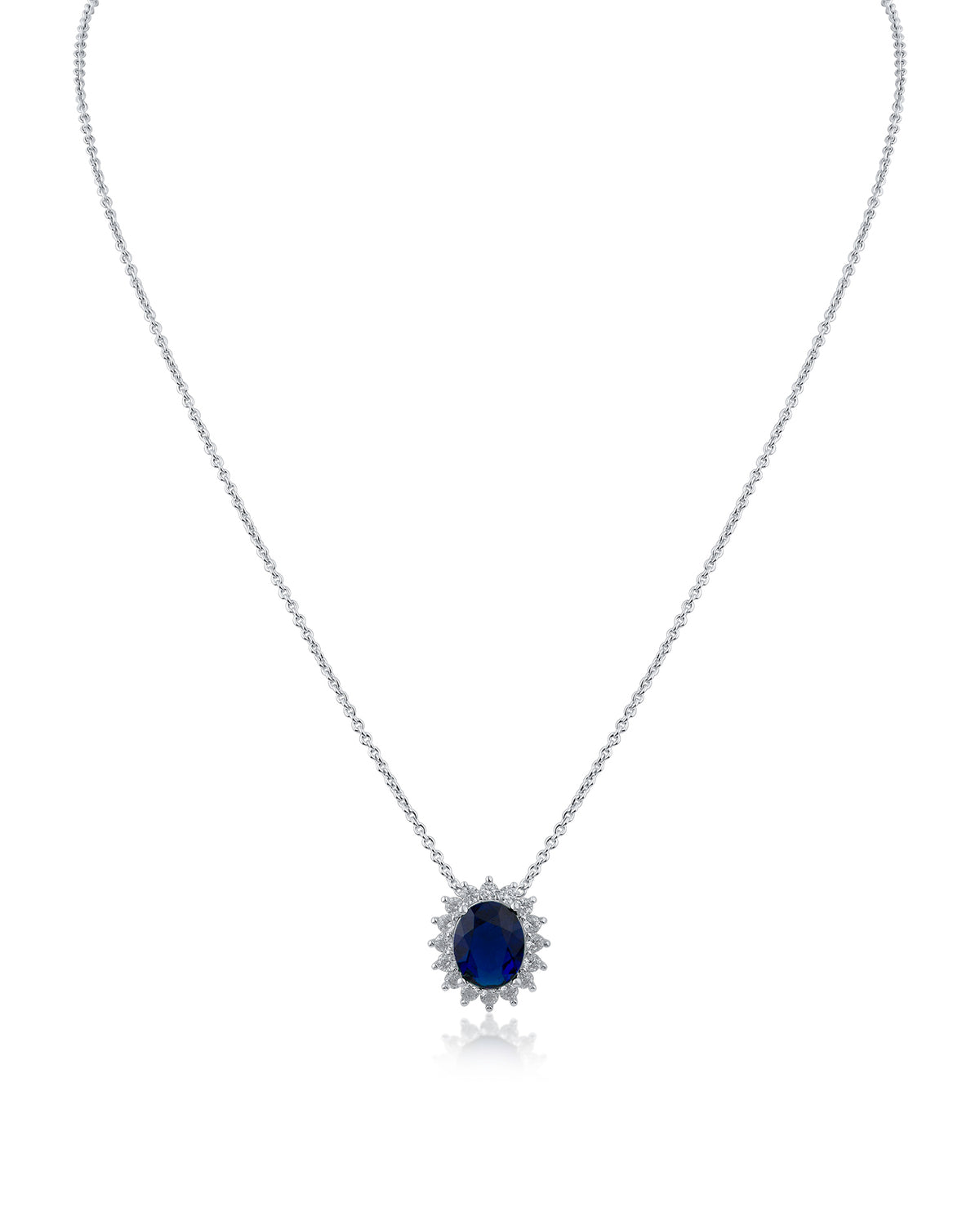 Oval Sapphire Pendant Necklace