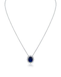 Oval Sapphire Pendant Necklace