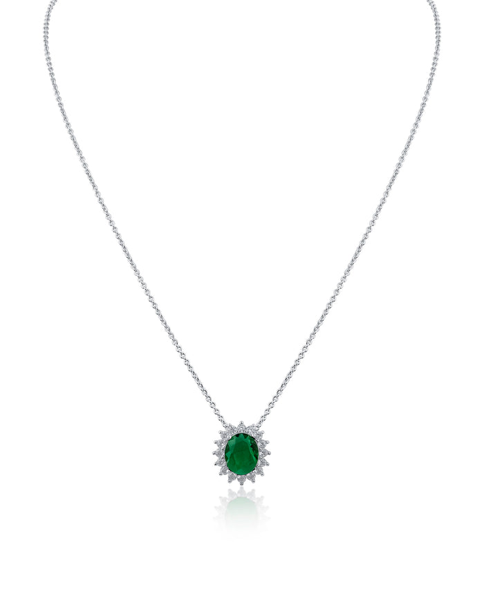 Oval Sapphire Pendant Necklace