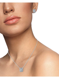 Emerald CZ Pendant and Stud Set