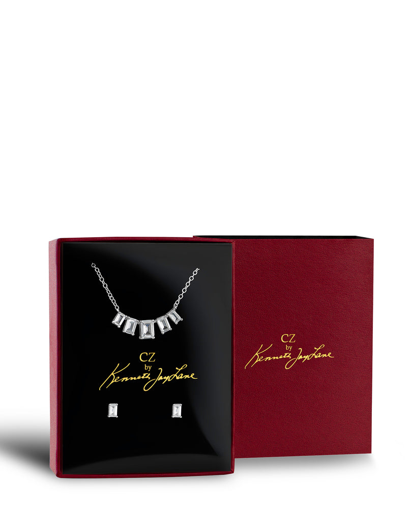 Emerald Pendant and Earring Set