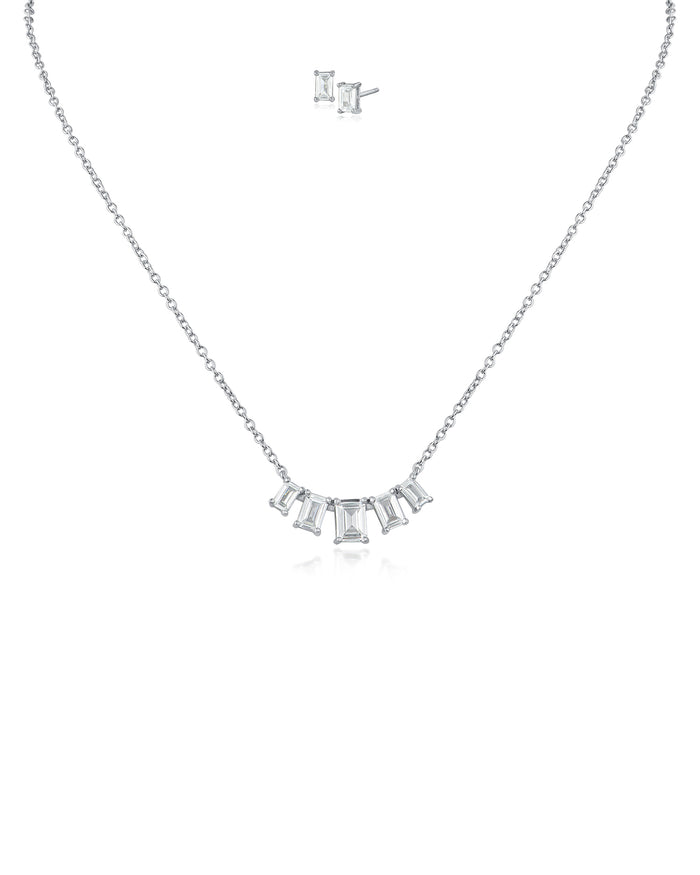 Emerald Pendant and Earring Set