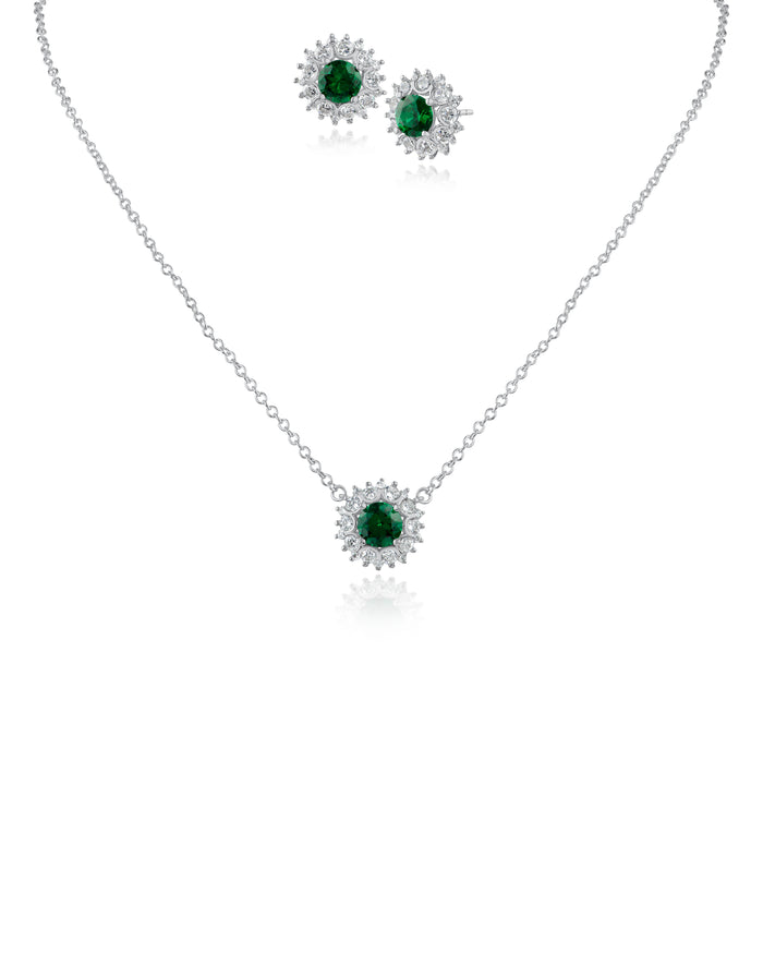 Round Emerald CZ Box Set