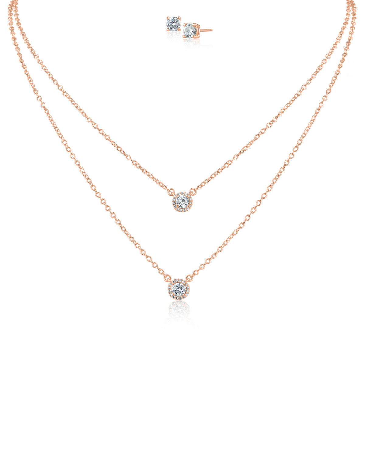 Double Layered Necklace and Stud Set