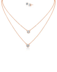 Double Layered Necklace and Stud Set