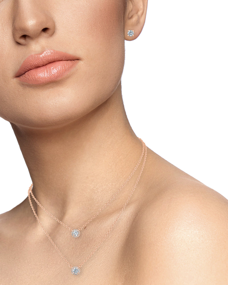 Double Layered Necklace and Stud Set