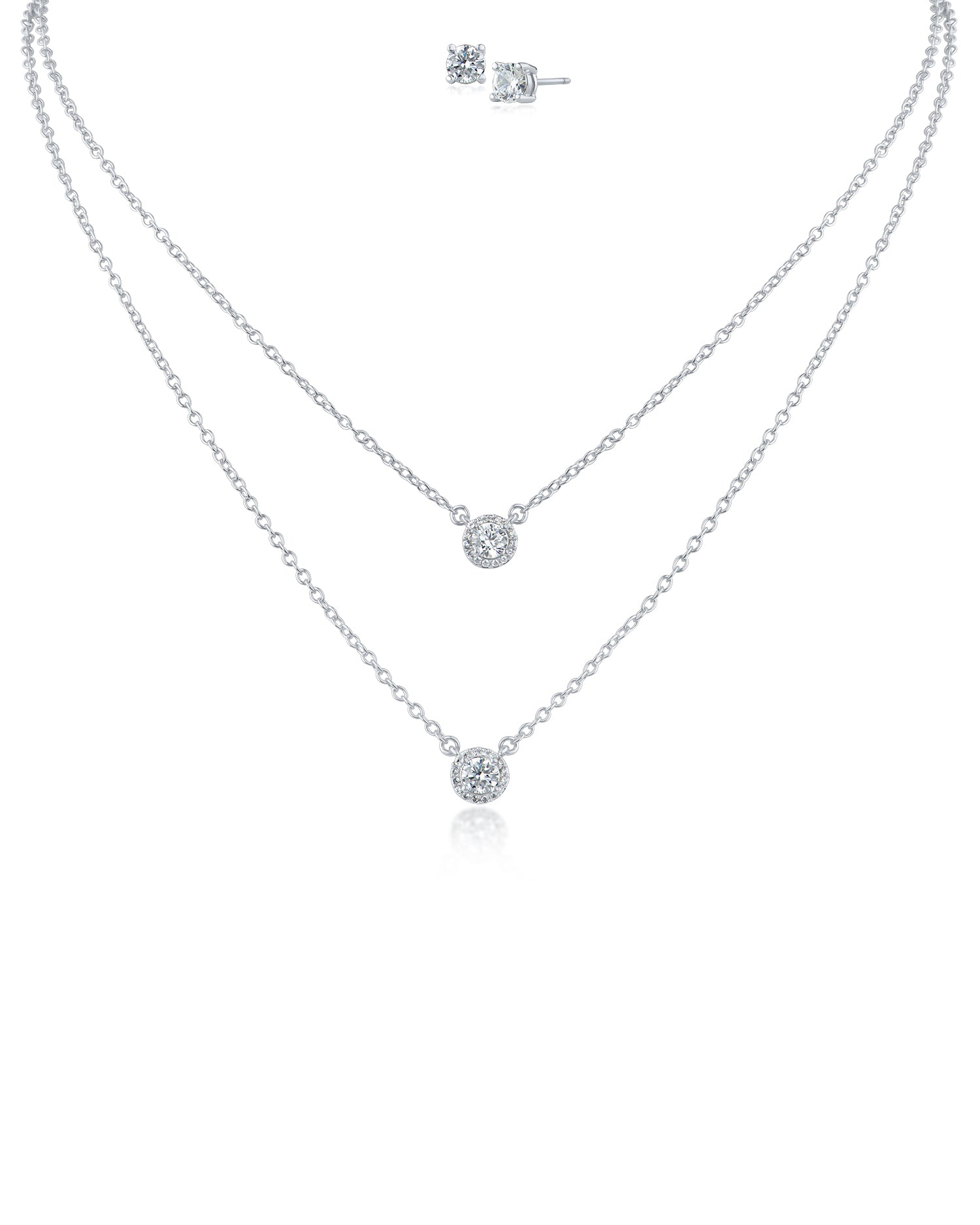 Double Layered Necklace and Stud Set