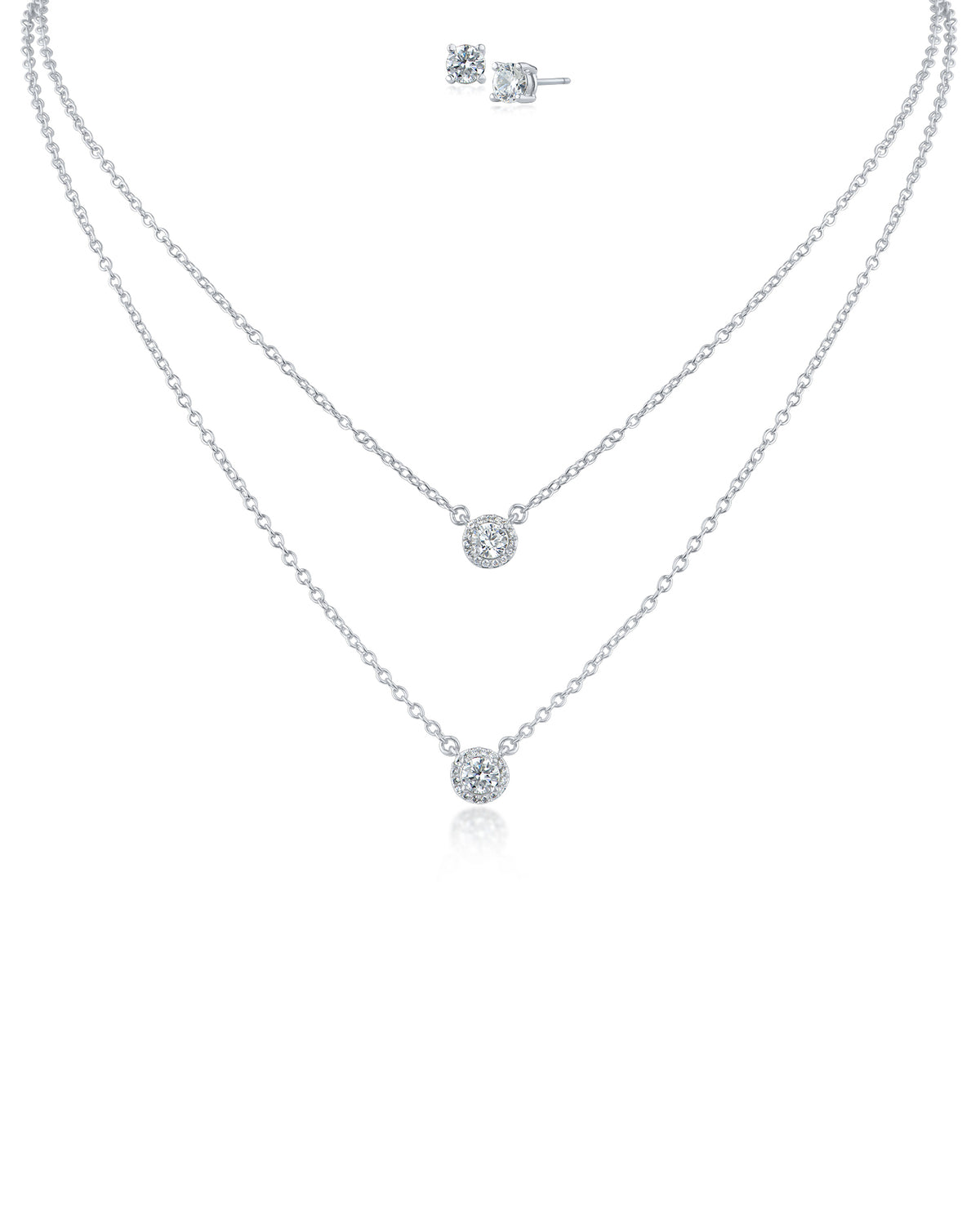 Double Layered Necklace and Stud Set