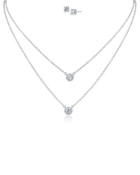 Double Layered Necklace and Stud Set