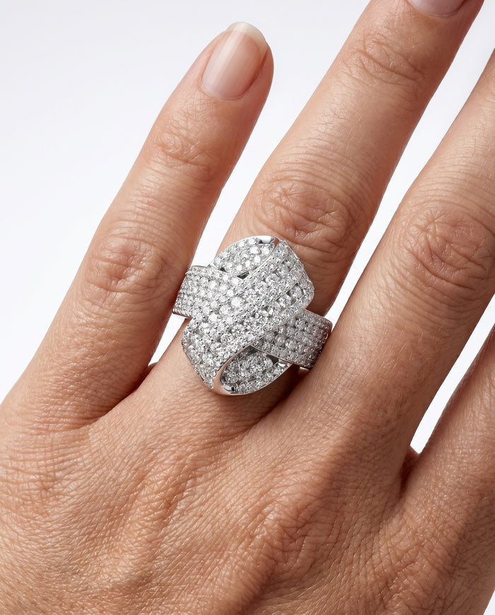 Pave CZ Bow Ring