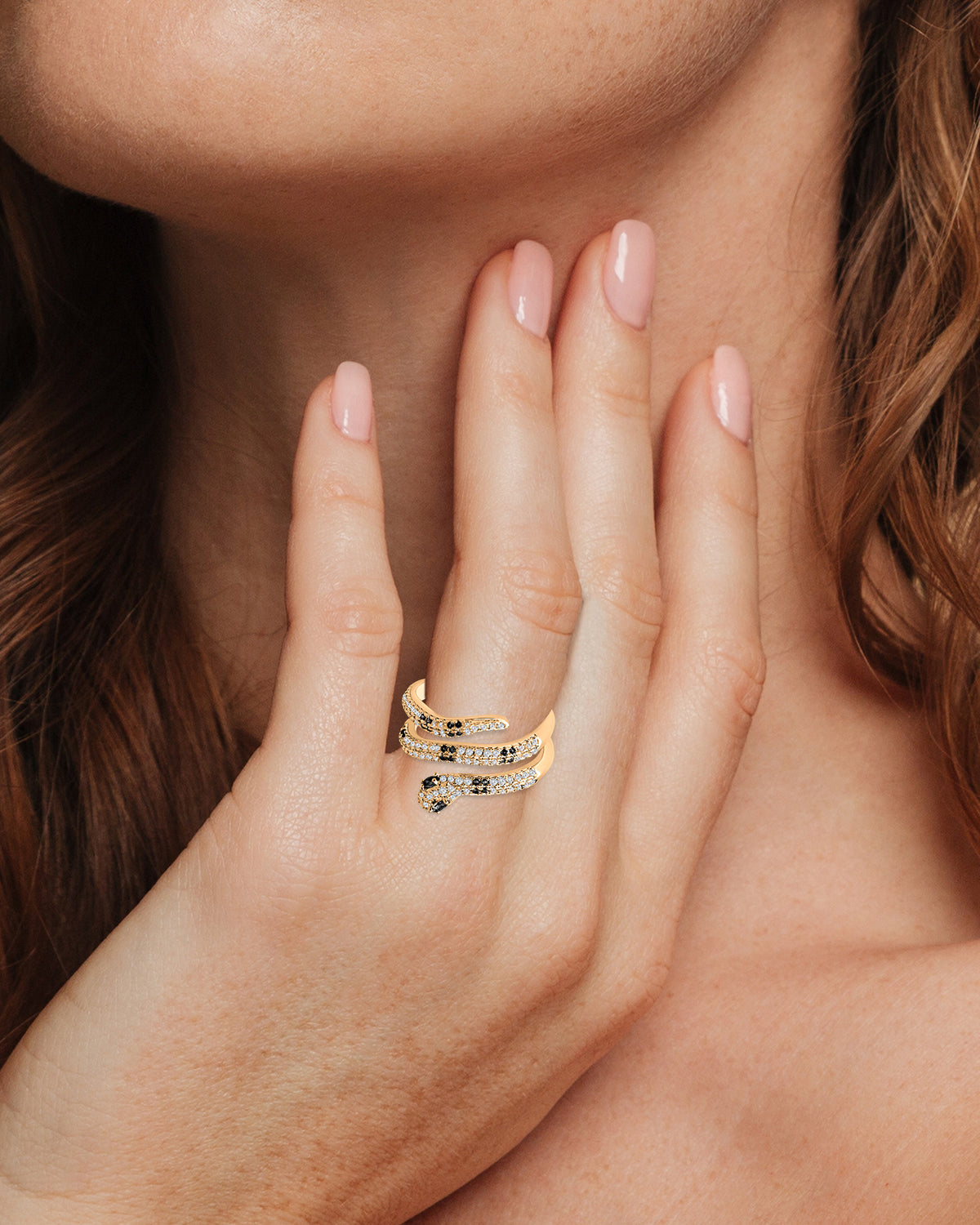 Pave CZ Snake Ring