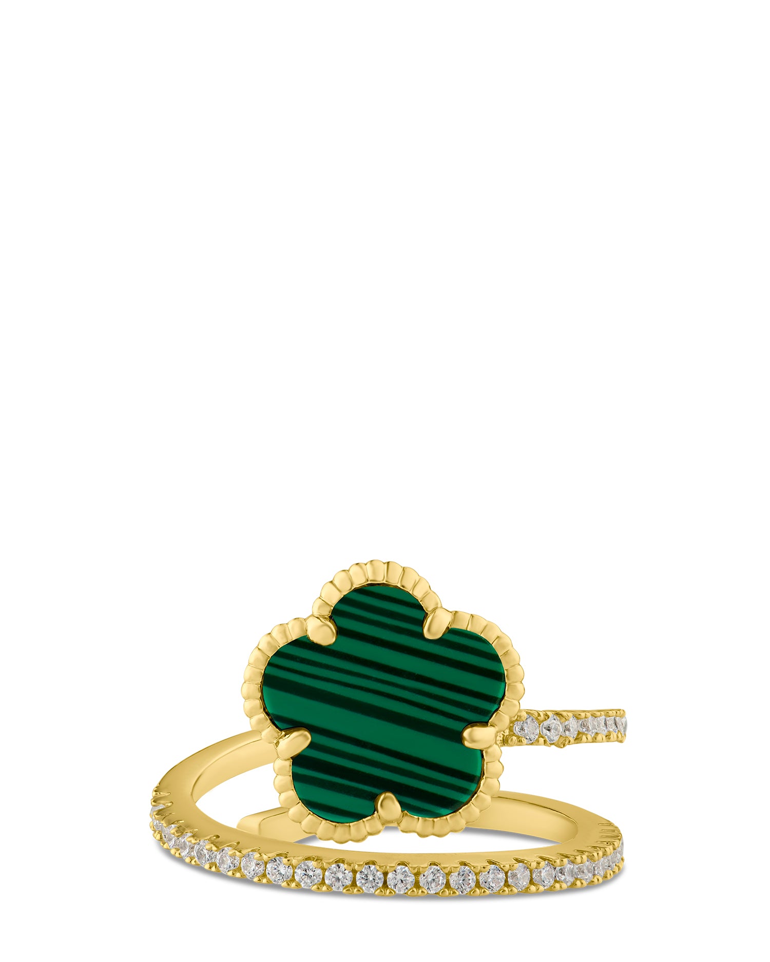 CZ and Clover Wrap Ring – CZ by Kenneth Jay Lane