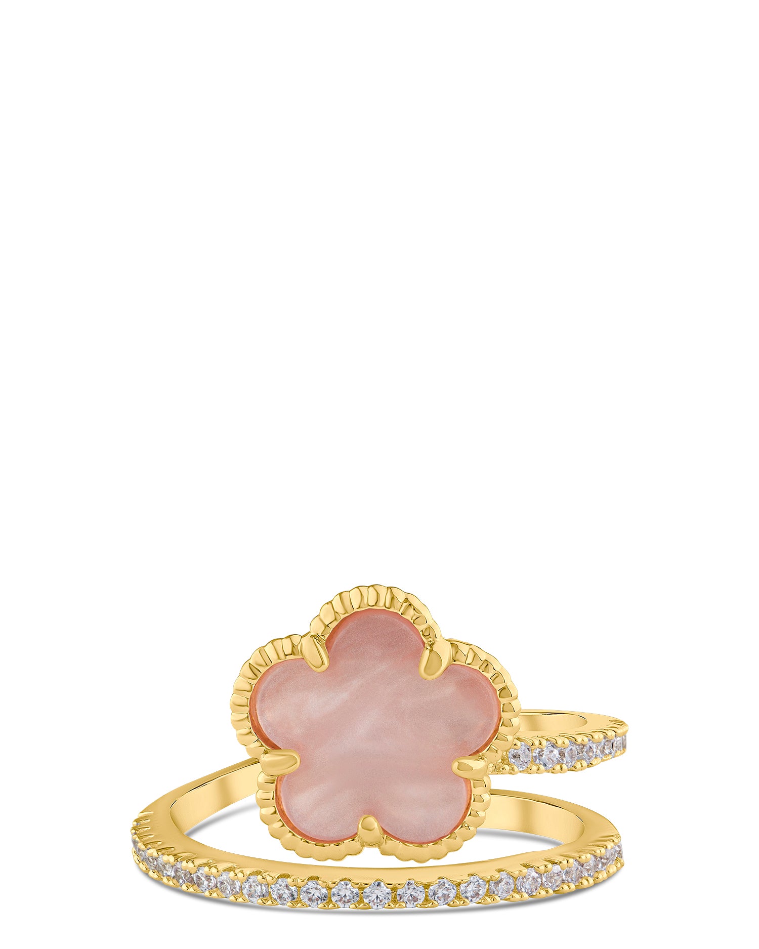 CZ and Clover Wrap Ring – CZ by Kenneth Jay Lane