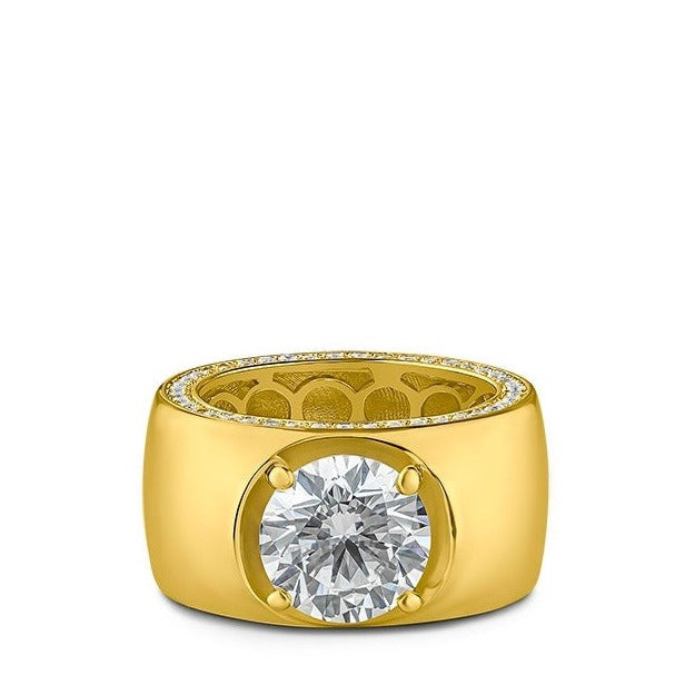 Round CZ Wide Band Ring
