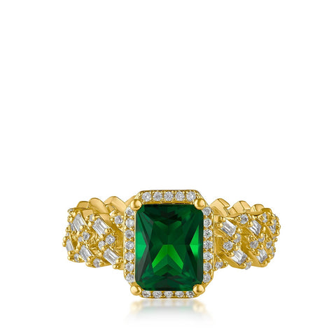 Graduated Emerald Wrap Ring