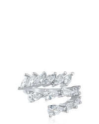 Pear and Marquise CZ Triple Wrap Ring