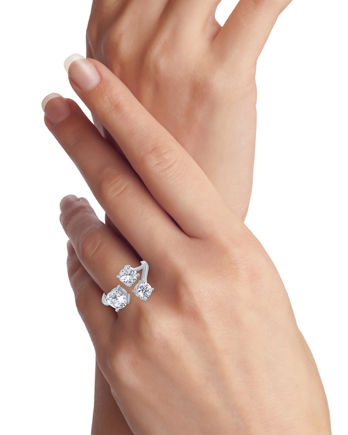 Triple Round CZ Ring