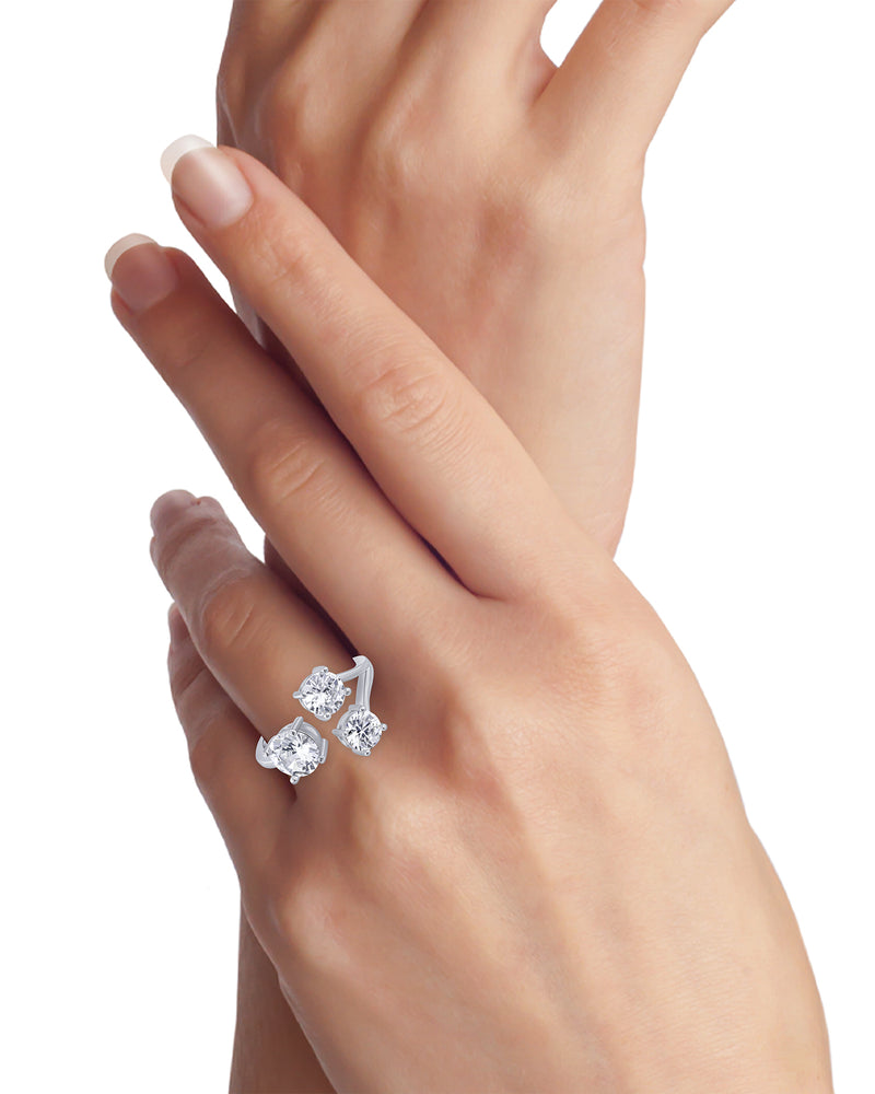 Triple Round CZ Ring