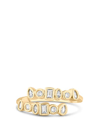 Mixed-Cut CZ Wrap Ring