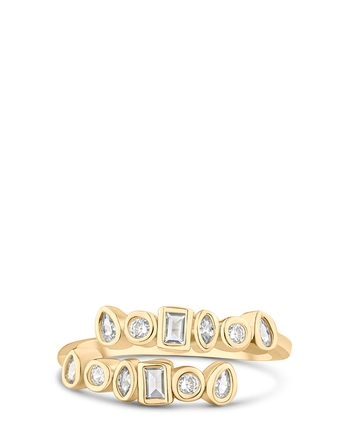 Mixed-Cut CZ Wrap Ring
