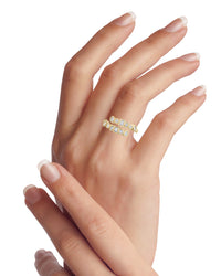 Mixed-Cut CZ Wrap Ring