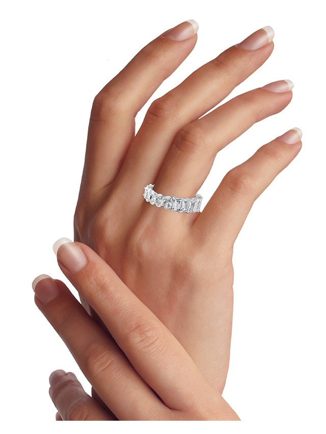 Oval and Emerald CZ Band