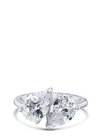 Double Pear CZ Ring