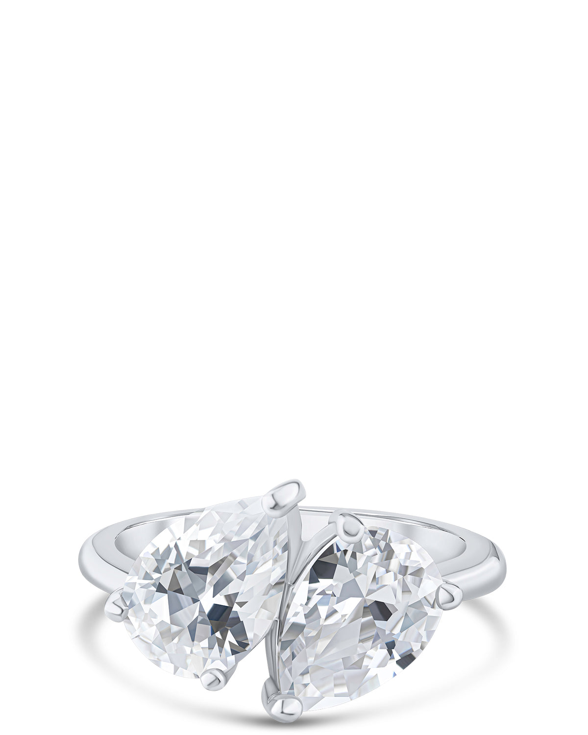 Double Pear CZ Ring