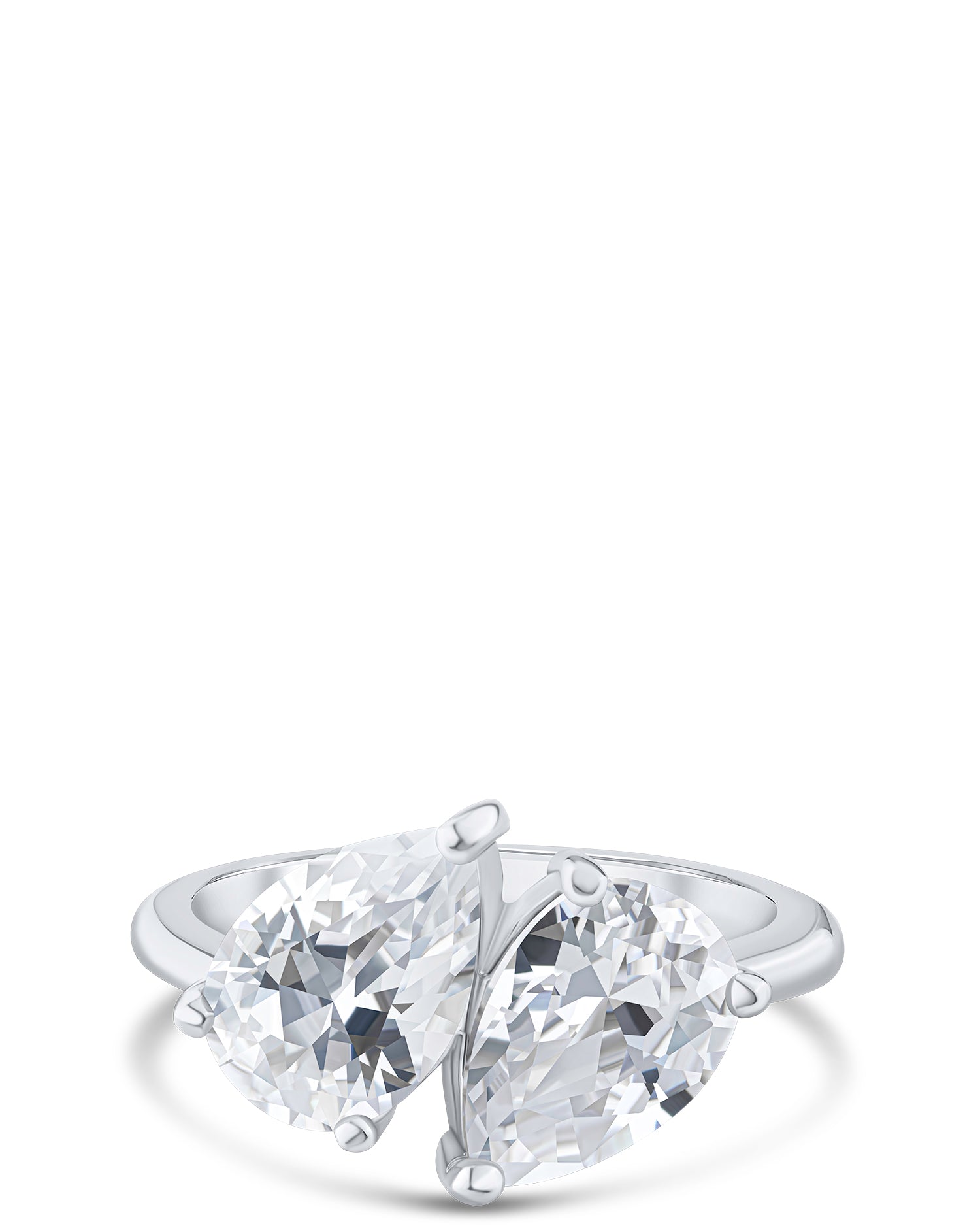 Double Pear CZ Ring