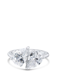 Double Pear CZ Ring