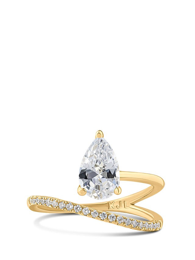 Pear CZ Wrap Ring