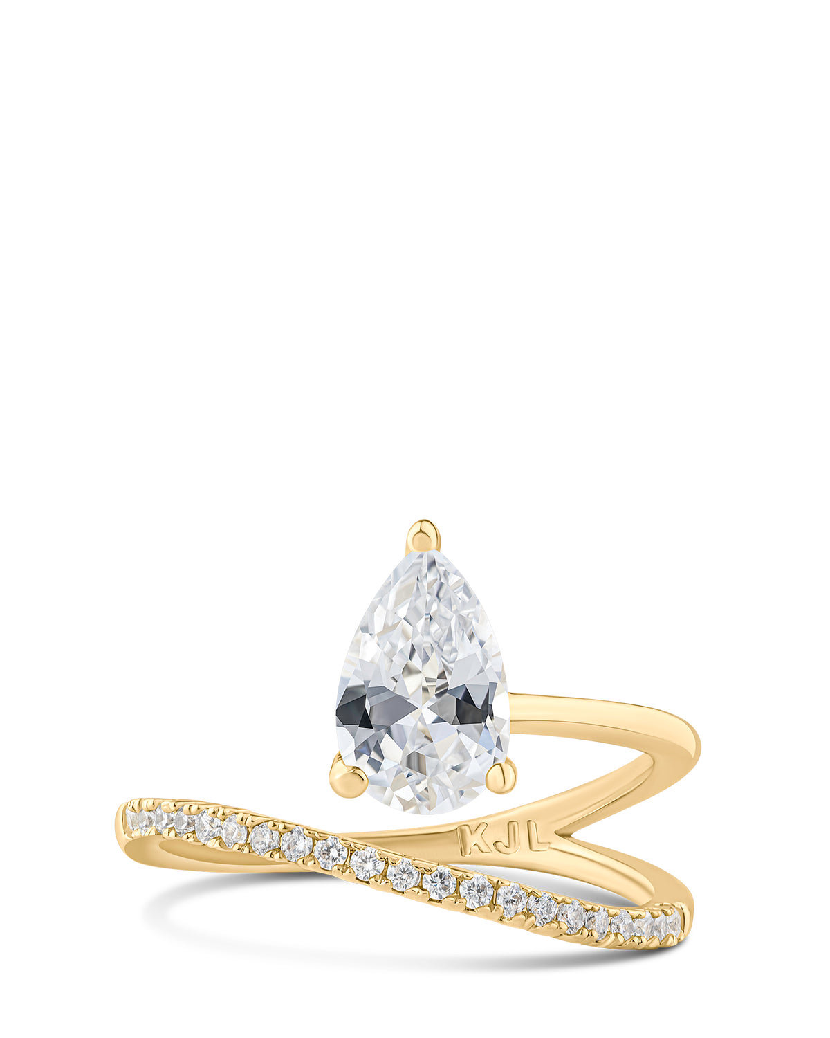 Pear CZ Wrap Ring