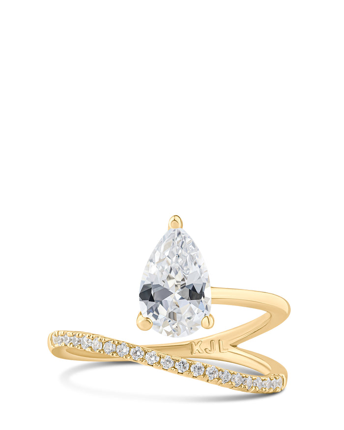 Pear CZ Wrap Ring