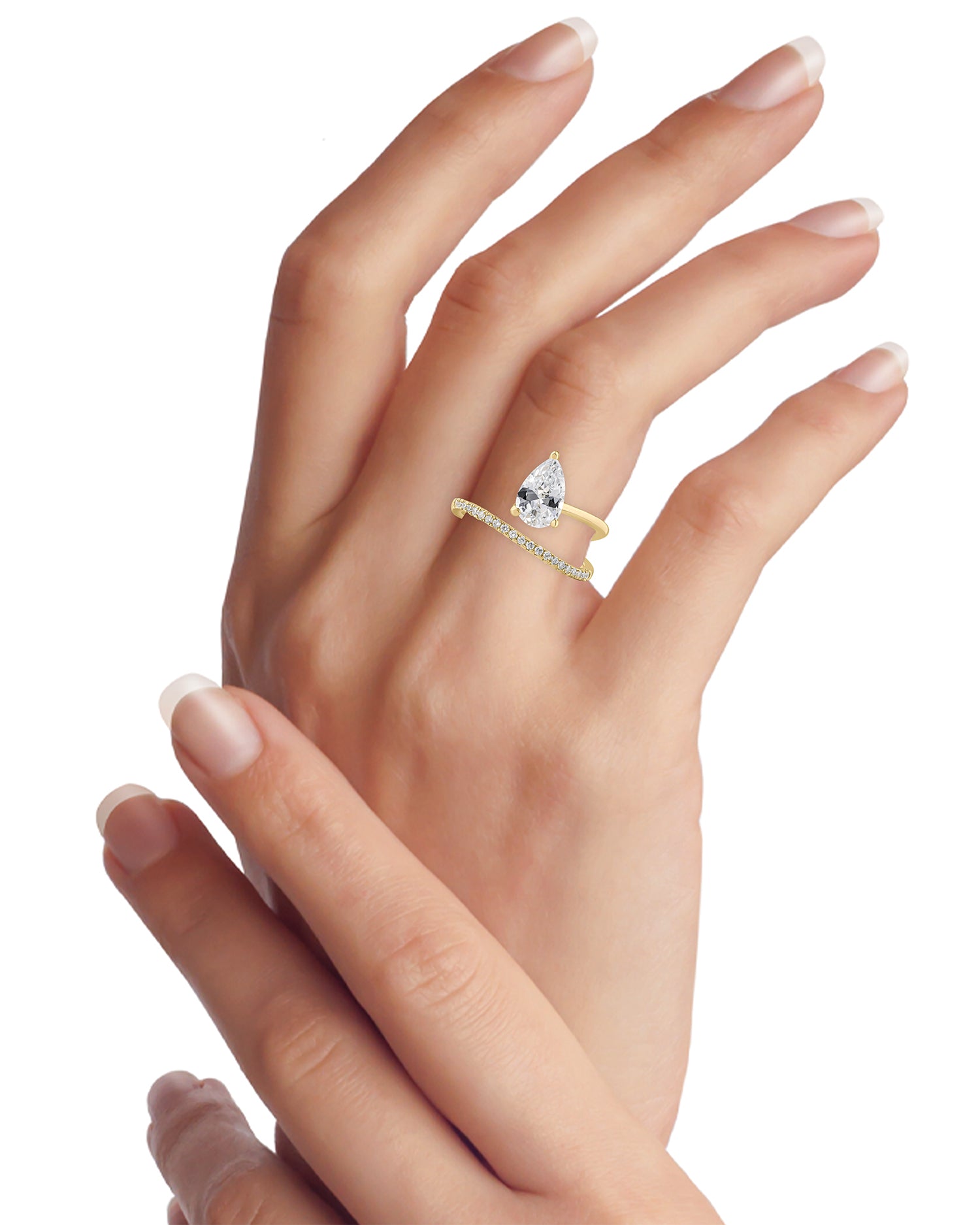 Pear CZ Wrap Ring