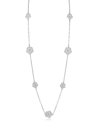 CZ Clover Station Necklace