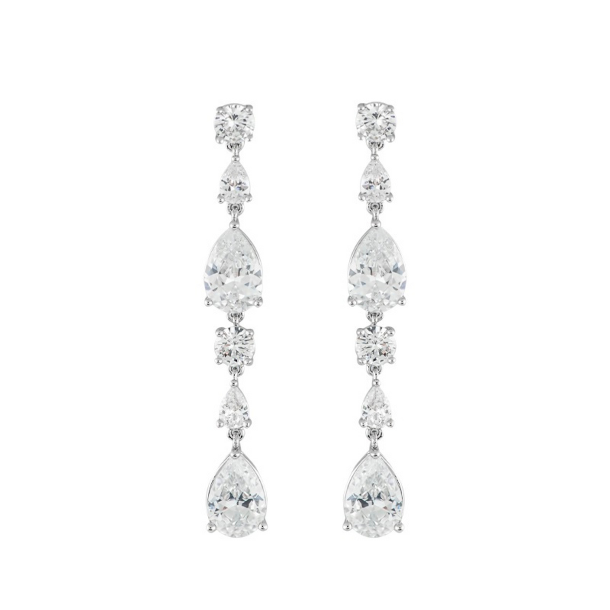 Multi Pear CZ Drop Earrings