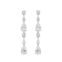 Multi Pear CZ Drop Earrings